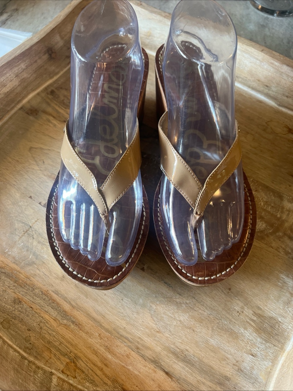 Sam Edelman Tan Leather Thong Sandals